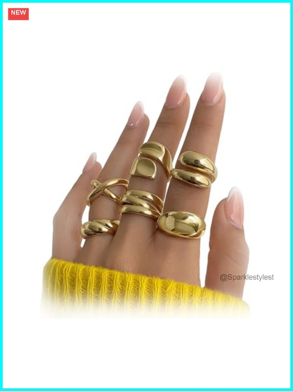 Chunky Gold Plated Stackable Ring Set